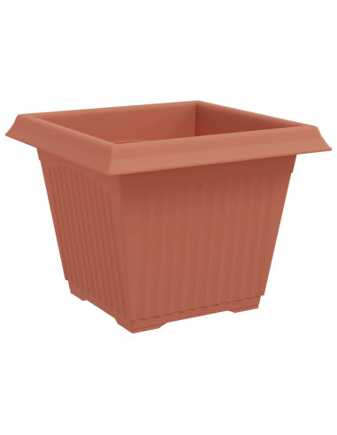 Vaso quadrato per fiori 24 pcs Rosso Mattone Plastica