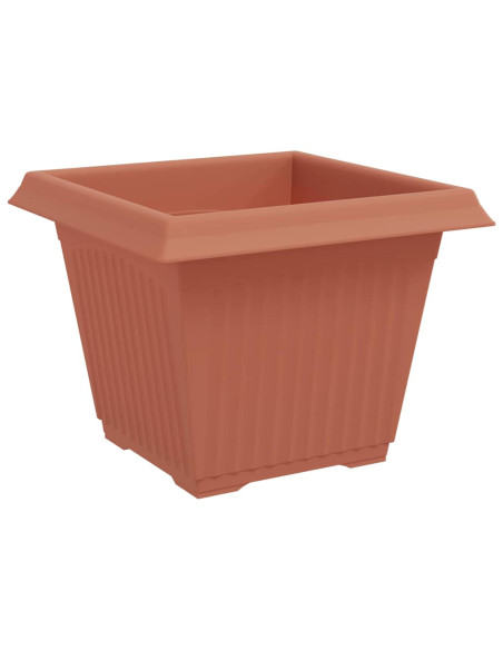 Vaso quadrato per fiori 24 pcs Rosso Mattone Plastica