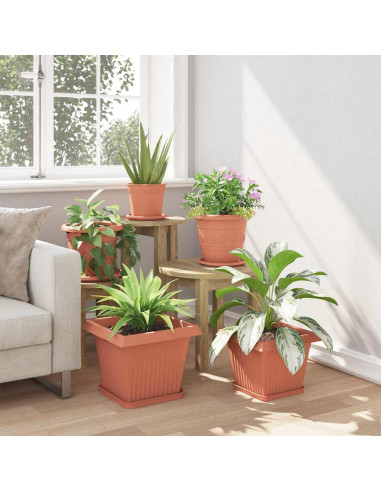 Vaso quadrato per fiori 24 pcs Rosso Mattone 33 x 33 x 26 cm