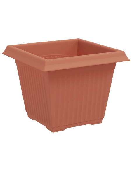 Vaso quadrato per fiori 24 pcs Rosso Mattone 33 x 33 x 26 cm