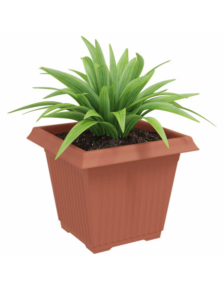 Vaso quadrato per fiori 24 pcs Rosso Mattone 38 x 38 x 30 cm