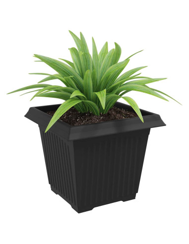 Vaso quadrato per fiori 24 pcs Nero 33 x 33 x 26 cm Plastica
