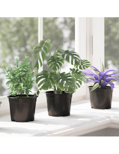 Vaso per Fiori 100 pcs Nero Ø 15 x 12.5 cm Plastica