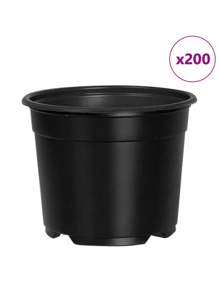 Vaso per Fiori 200 pcs Nero Ø 15 x 12.5 cm Plastica
