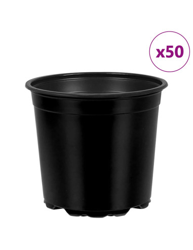 Vaso per Fiori 50 pcs Nero Ø 15 x 13 cm Plastica