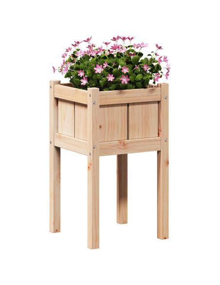 Vaso da giardino Natura 40 x 40 x 70 cm Pino massello