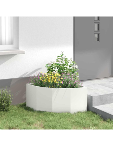 Vaso d'angolo Bianco 60 x 60 x 35 cm Acciaio