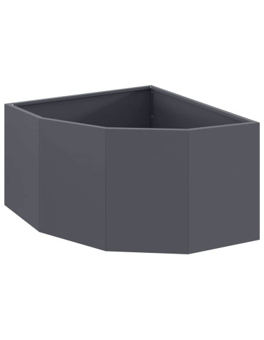 Vaso d'angolo Antracite 60 x 60 x 35 cm Acciaio