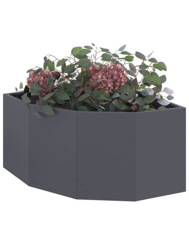 Vaso d'angolo Antracite 60 x 60 x 35 cm Acciaio