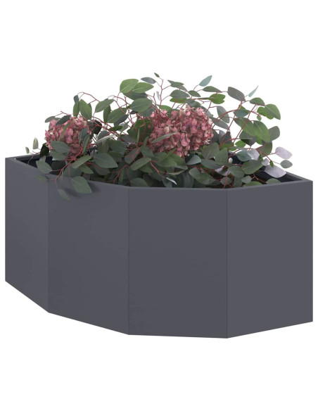 Vaso d'angolo Antracite 60 x 60 x 35 cm Acciaio