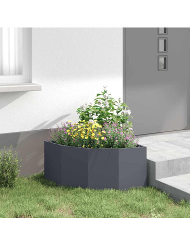 Vaso d'angolo Antracite 60 x 60 x 35 cm Acciaio