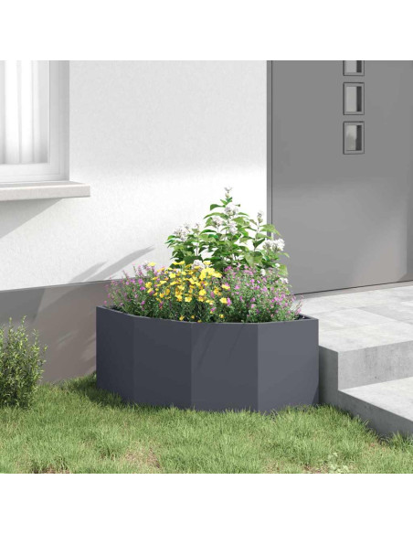 Vaso d'angolo Antracite 60 x 60 x 35 cm Acciaio