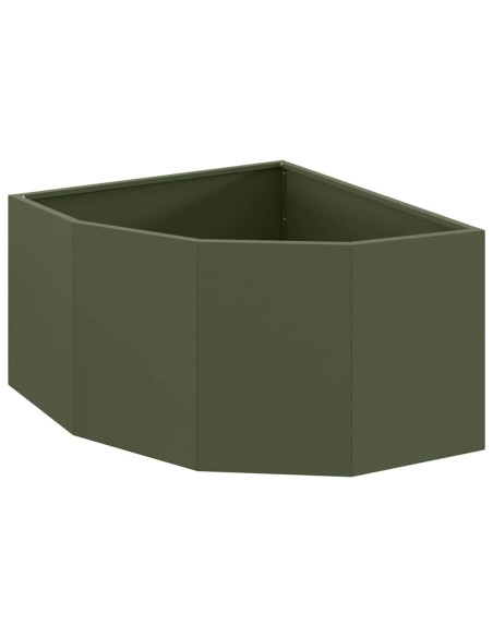 Vaso d'angolo Oliver verde 60 x 60 x 35 cm Acciaio
