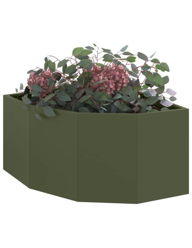 Vaso d'angolo Oliver verde 60 x 60 x 35 cm Acciaio