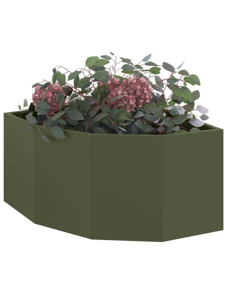 Vaso d'angolo Oliver verde 60 x 60 x 35 cm Acciaio