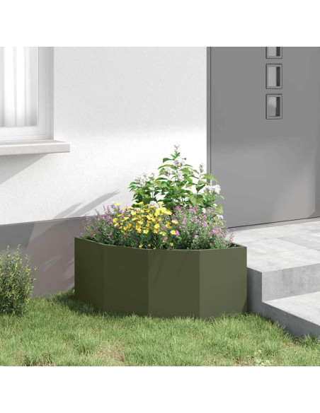 Vaso d'angolo Oliver verde 60 x 60 x 35 cm Acciaio