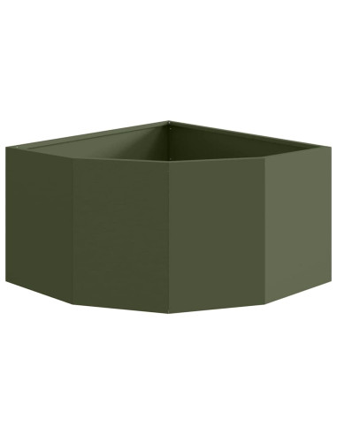 Vaso d'angolo Oliver verde 60 x 60 x 35 cm Acciaio