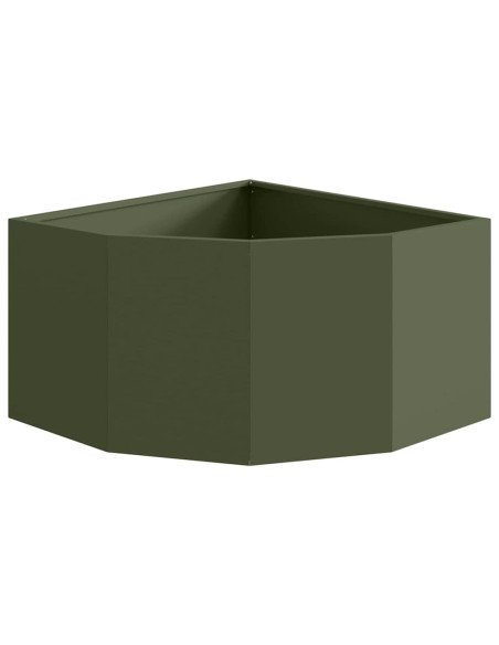 Vaso d'angolo Oliver verde 60 x 60 x 35 cm Acciaio