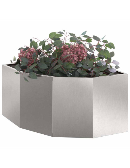 Vaso d'angolo Argento 60 x 60 x 35 cm Acciaio inossidabile