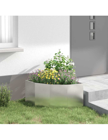 Vaso d'angolo Argento 60 x 60 x 35 cm Acciaio inossidabile