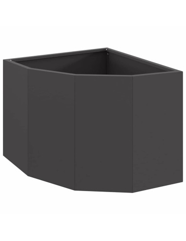 Vaso d'angolo Nero 45 x 45 x 35 cm Acciaio