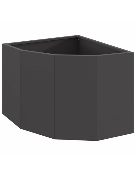 Vaso d'angolo Nero 45 x 45 x 35 cm Acciaio