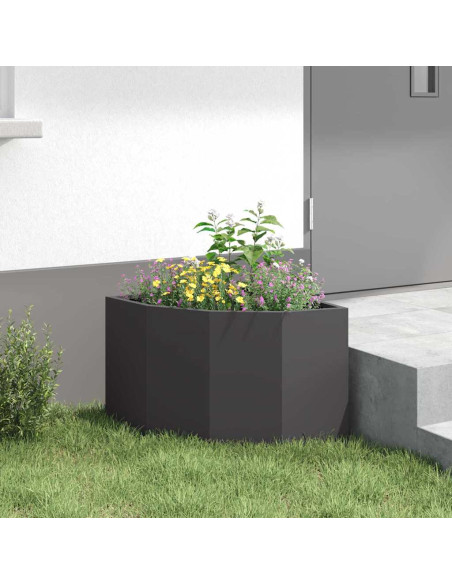 Vaso d'angolo Nero 45 x 45 x 35 cm Acciaio