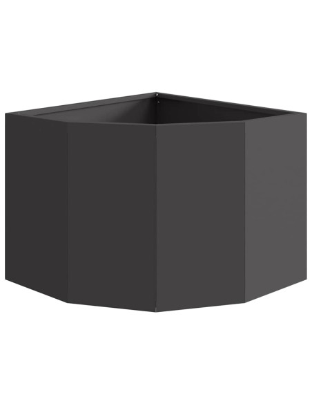 Vaso d'angolo Nero 45 x 45 x 35 cm Acciaio
