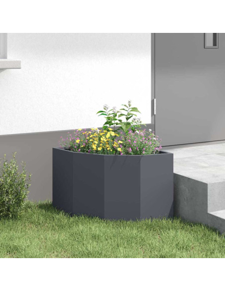 Vaso d'angolo Antracite 45 x 45 x 35 cm Acciaio