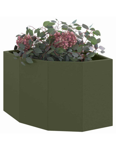 Vaso d'angolo Oliver verde 45 x 45 x 35 cm Acciaio