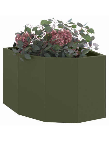 Vaso d'angolo Oliver verde 45 x 45 x 35 cm Acciaio