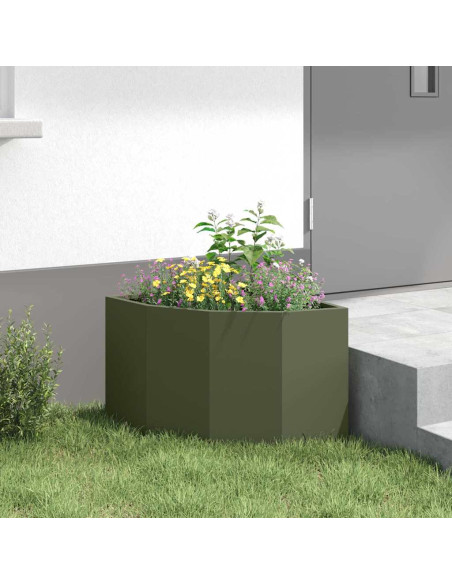 Vaso d'angolo Oliver verde 45 x 45 x 35 cm Acciaio