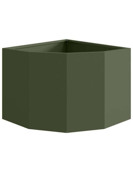 Vaso d'angolo Oliver verde 45 x 45 x 35 cm Acciaio