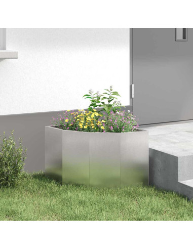 Vaso d'angolo Argento 45 x 45 x 35 cm Acciaio inossidabile