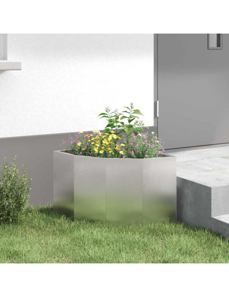 Vaso d'angolo Argento 45 x 45 x 35 cm Acciaio inossidabile