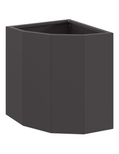 Vaso d'angolo Nero 30 x 30 x 35 cm Acciaio 2