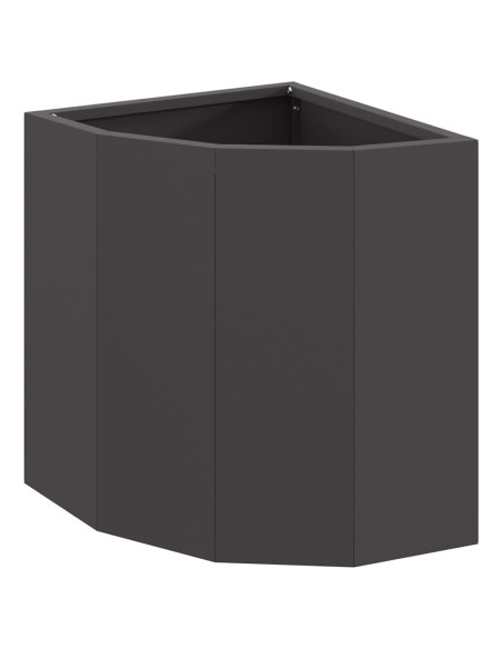 Vaso d'angolo Nero 30 x 30 x 35 cm Acciaio