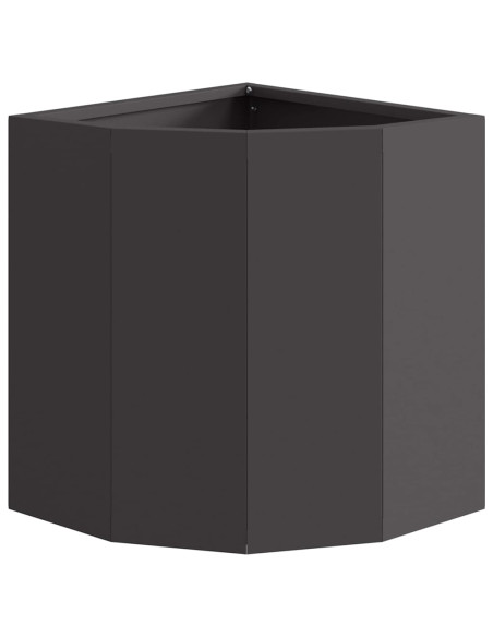 Vaso d'angolo Nero 30 x 30 x 35 cm Acciaio