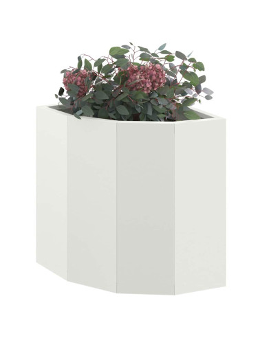 Vaso d'angolo Bianco 30 x 30 x 35 cm Acciaio
