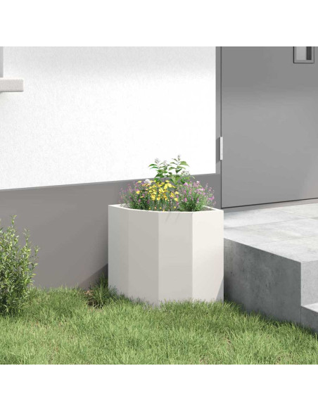 Vaso d'angolo Bianco 30 x 30 x 35 cm Acciaio