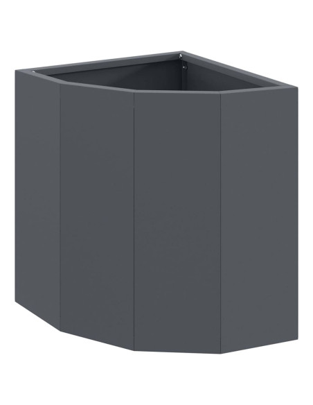 Vaso d'angolo Antracite 30 x 30 x 35 cm Acciaio