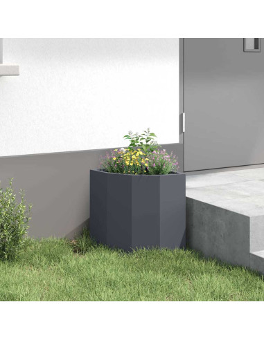 Vaso d'angolo Antracite 30 x 30 x 35 cm Acciaio
