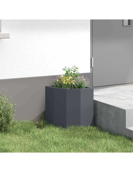 Vaso d'angolo Antracite 30 x 30 x 35 cm Acciaio