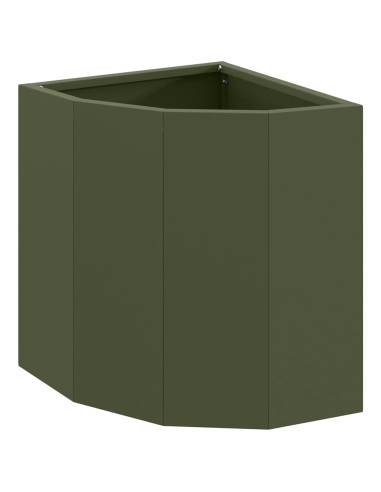 Vaso d'angolo Oliver verde 30 x 30 x 35 cm Acciaio