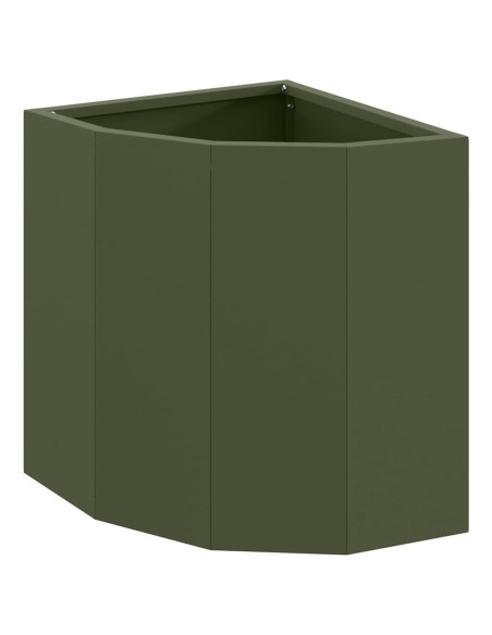 Vaso d'angolo Oliver verde 30 x 30 x 35 cm Acciaio
