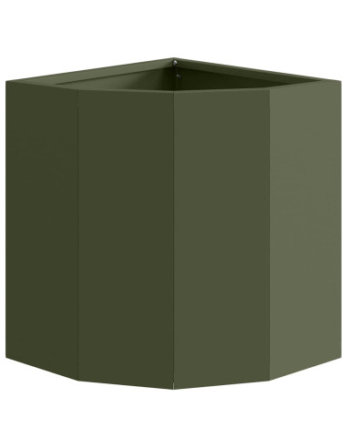 Vaso d'angolo Oliver verde 30 x 30 x 35 cm Acciaio