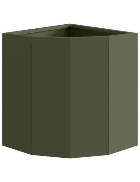 Vaso d'angolo Oliver verde 30 x 30 x 35 cm Acciaio