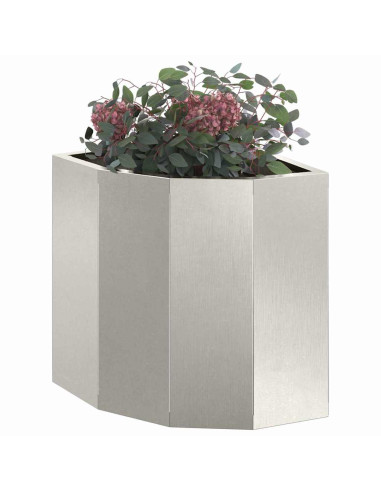 Vaso d'angolo Argento 30 x 30 x 35 cm Acciaio inossidabile