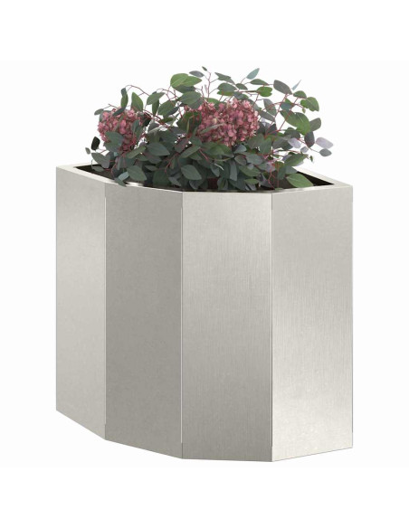 Vaso d'angolo Argento 30 x 30 x 35 cm Acciaio inossidabile