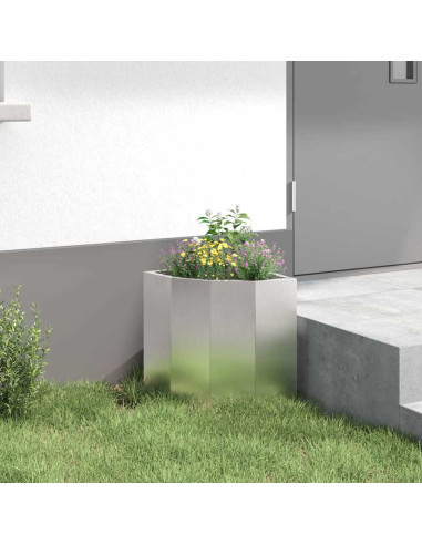 Vaso d'angolo Argento 30 x 30 x 35 cm Acciaio inossidabile